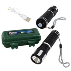 ліхтарик алюмінієвий 8,5х2см., акум., USB-зар., в кор.  9503  (240)