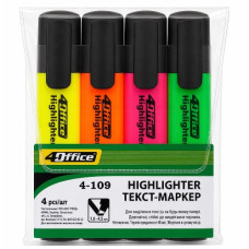 набір текст-маркерів 4Office 4кол., 1-4,5мм.  4-109/24  (60)