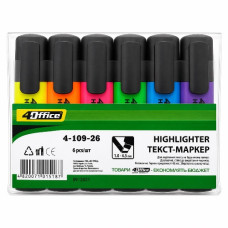 набір текст-маркерів 4Office 6кол., 1-4,5мм.  4-109/26  (40/160)
