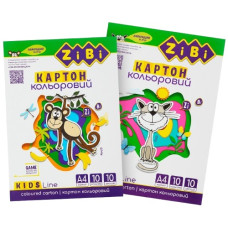 картон кольоровий Zibi Kids Line А4 10арк./10кол. в папці  ZB.1950  (20)