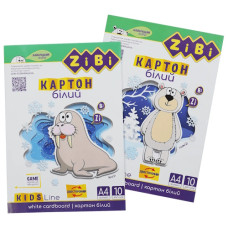 білий картон Zibi Kids Line крейдований двосторонній А4 10арк. у рукаві  ZB.1991  (20)