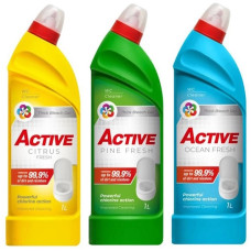 засіб для чищення унітазу Active з хлором 1л. (в ас-ті)