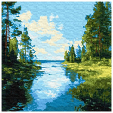 картина за номер. Ідейка 40х40см. "Тінь і блиск води"  КНО6408