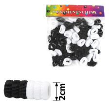 гумка для волосся махрова чорно-біла d-2см.  В 1955-55R2-26С (015708)  (100)