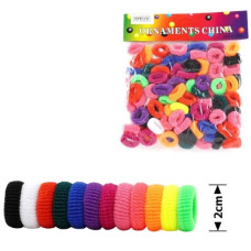 гумка для волосся махрова кольорова d-2см.  5555R-1926F (015711)  (100)