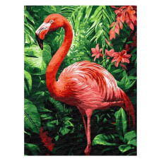 картина за номер. Ідейка 30х40см. "Фламінго в тропіках"  КНО6779