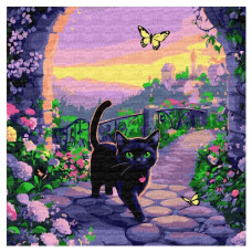 картина за номер. Ідейка 40х40см. "Казковий кіт"  КНО6780