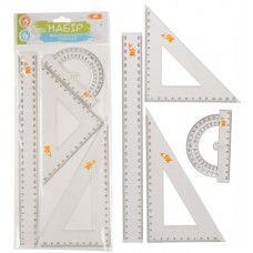 набір вимір. прил. YES (лін. 30см. + 2 трик. + тр-р) прозор.  370258  (24/288)