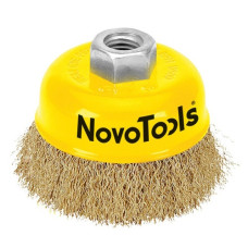щітка торцева NovoTools d-85мм. гофрована латунь  NTWB8514BC