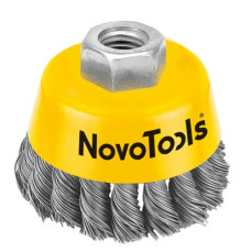 щітка торцева NovoTools d-85мм. плетена сталь  NTWB8514ST