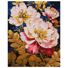 картина за номер. Ідейка 40х50см. "Рожева симфонія" з фарбами металік  КНО3257