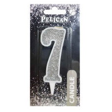 свічка для торту Pelican 7см. срібло цифра "7"  867027  (12)