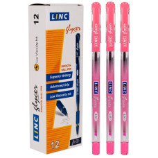 ручка Linc кульк. масл. Glyser рожева 0,7мм.  411846  (10/100/1200)
