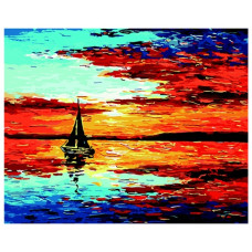 картина за номер. Zibi ART Line 40х50см. "Парус на заході сонця"  ZB.64174  (20)