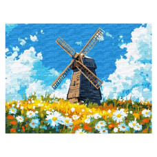 картина за номер. Ідейка 30х40см. "Млин посеред поля"  КНО6399