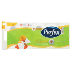 папір туалетний Perfex тришаровий, 120 відривів, з ароматом ромашки  (10)