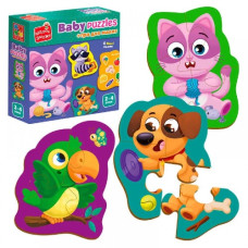 пазли картонні з грою "Хатні улюбленці" Vladi Toys  VT1722-25