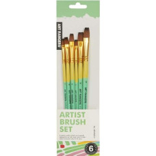 набір пензликів художніх Art Rangers 6шт. плоских (№2, 4, 6, 8, 10 , 12)  BR6506-1/122218  (120)