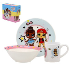 набір дитячий порцеляновий 3 предм. Лялька Лол  ТО-17  (12)