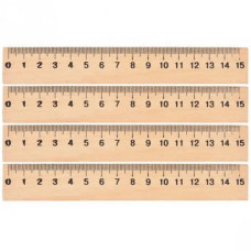 лінійка дерев`яна шовкографія  15см.  (25/100)