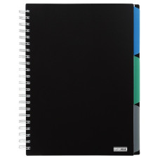 зошит А4 Buromax Classic на спіралі 120арк. пласт. обкл. з трьома розділювачами  ВМ.24345911  (36)