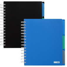 зошит на спіралі Buromax Classic В5/120арк. пласт. обкл., з трьома розділювачами  ВМ.24355911  (48)