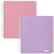 зошит на спіралі Buromax Pastel В5/120арк. пласт. обкл., з трьома розділювачами  ВМ.24355912  (48)