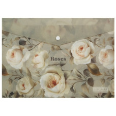 тека Buromax конверт на кнопці Arabeski А4 пластикова непрозора матова сіра  ВМ.3943-20  (12/360)