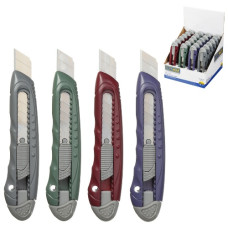 ніж канц. Buromax Morandi Style 18мм., пласт. корпус, мех. фіксатор леза  ВМ.4651  (24/288)