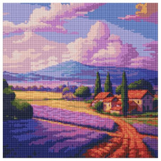 алмазна мозаїка Ідейка 40х40см. "Лавандове поле"  АМО7966
