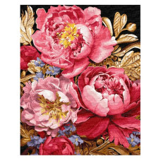 картина за номер. Ідейка 40х50см. "Квіткове натхнення" з фарбами металік  КНО3262