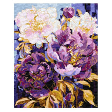картина за номер. Ідейка 40х50см. "Квітковий калейдоскоп" з фарбами металік  КНО3266