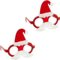 окуляри новорічні "Вусатий Санта" 14х14см.  2523/123462  (12/720)