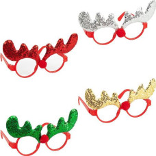 окуляри новорічні "Ріжки з пайєтками" 13х9см.  2515/123454  (12/720)