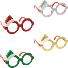 окуляри новорічні "Шапочка Санти" 13х9см.  2516/123455  (12/720)