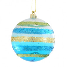 куля ялинкова Yes! Fun  8см. різнокольорова з прикрасою з гліттера  972814  (1/6/48)