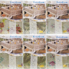 скатертина ПВХ 120х152см. водовідштовхуюча, з каймою, на фланелевій основі  69-1/86160  (100)