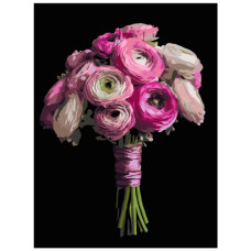 картина за номер. Strateg 40х50см. "Рожевий букет"  АН1248