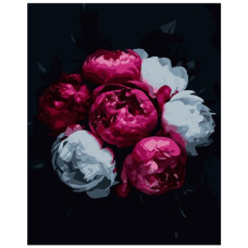 картина за номер. Strateg 40х50см. "Рожево-білі квіти"  АН1254