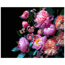 картина за номер. Strateg 40х50см. "Півонієподібні квіти"  АН1259