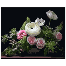 картина за номер. Strateg 40х50см. "Ніжний квітковий натюрморт"  АН1261