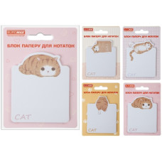 блок з клейким шаром Buromax "Lazy Cat" 70х94мм., 30арк.  ВМ.2381-77  (24/288)