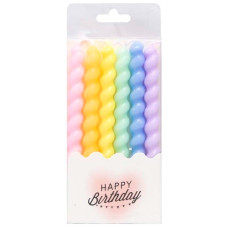 набір свічок для торту Pelican "Спіральні" 8см. макарун асорті 6шт./уп.  868131  (90/360)