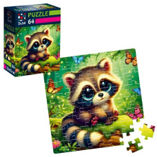 пазли De.Tail  64 ел. "Єнот з метеликами"  DT1234-12