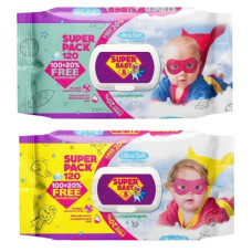 серветки вологі Super Baby SuperPack 120шт.  (10)
