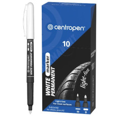 маркер Centropen 2687 перманентний білий 1-2,5мм.  (10/200)