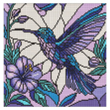 алмазна мозаїка Ідейка 30х30см. "Вітраж. Колібрі"  АМО8319