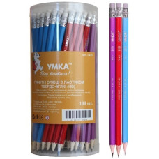 олівець чорнографітний Умка з гумкою  НВ  ГК45  (100/400/2000)