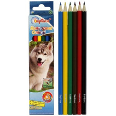 олівці кольор. Барвінок Фауна  6кол. карт. уп. заточ.  5-201/1  (24/480)