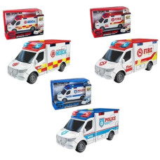 машинка інерц. 15,5см., звук, світло, гум. кол., на батар. в кор. 19х12,5х8,5см.  JS221-21B-21A (36)